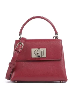 1927 Mini Handtasche genarbtes Leder dunkelrot