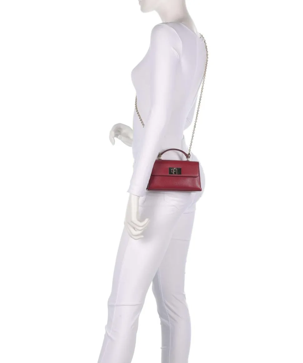 1927 Mini Umhängetasche genarbtes Leder dunkelrot