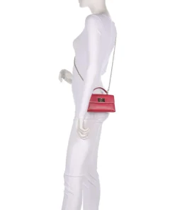 1927 Mini Umhängetasche genarbtes Leder dunkelrot