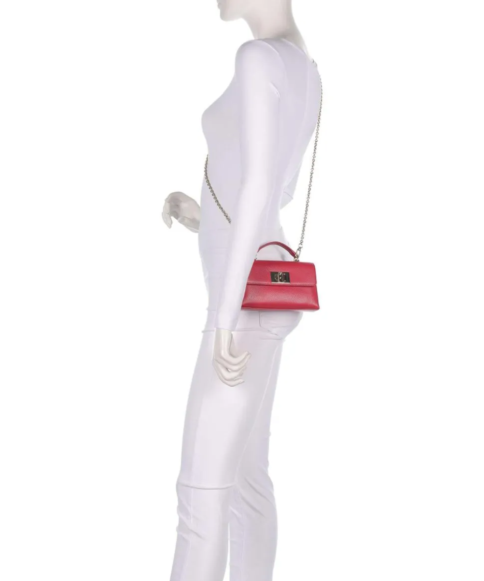 1927 Mini Umhängetasche genarbtes Leder dunkelrot