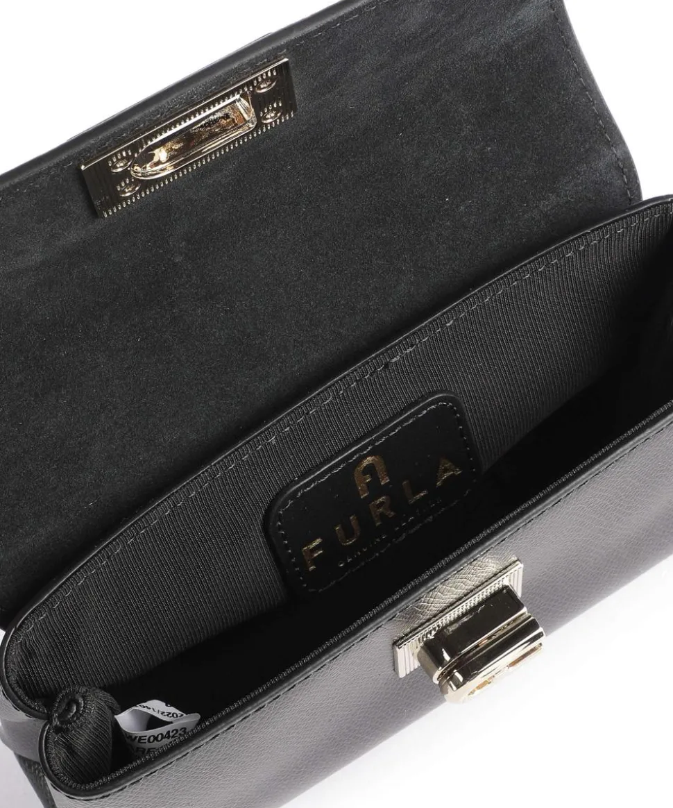 1927 Mini Umhängetasche genarbtes Leder schwarz