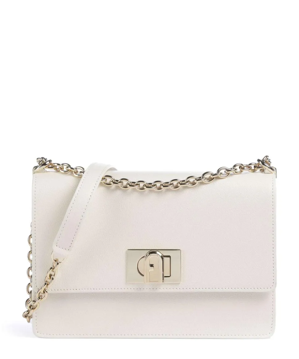 1927 S Schultertasche genarbtes Leder weiß