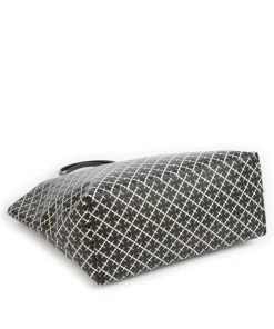 Abi Shopper Lederimitat schwarz/beige