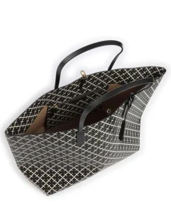 Abi Shopper Lederimitat schwarz/beige