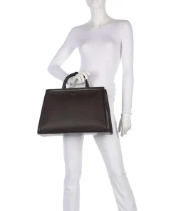 Acori Handtasche genarbtes Rindsleder dunkelbraun