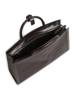 Acori Handtasche genarbtes Rindsleder dunkelbraun