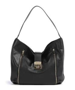 Addie Beuteltasche genarbtes Leder schwarz