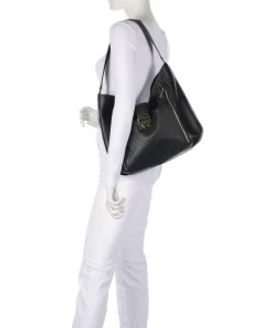 Addie Beuteltasche genarbtes Leder schwarz