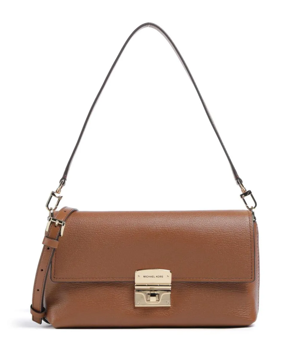 Addie Schultertasche genarbtes Leder braun