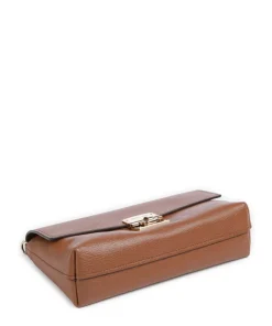 Addie Schultertasche genarbtes Leder braun