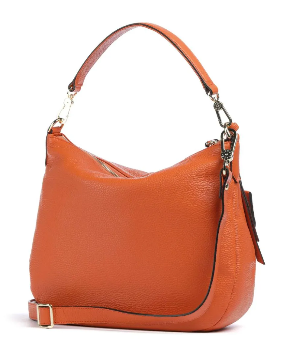 Adria Juna Beuteltasche genarbtes Rindsleder orange