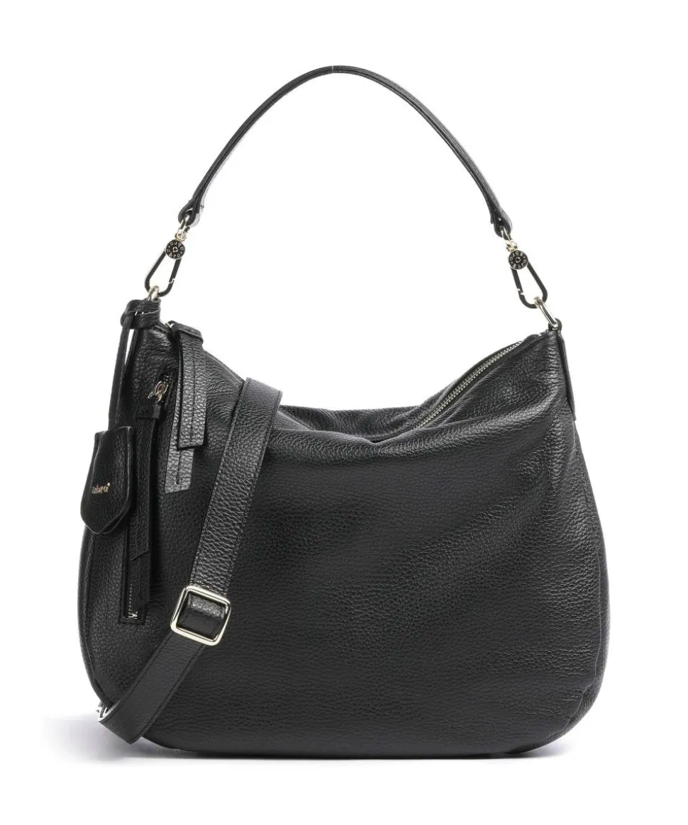 Adria Juna Small Beuteltasche genarbtes Rindsleder schwarz