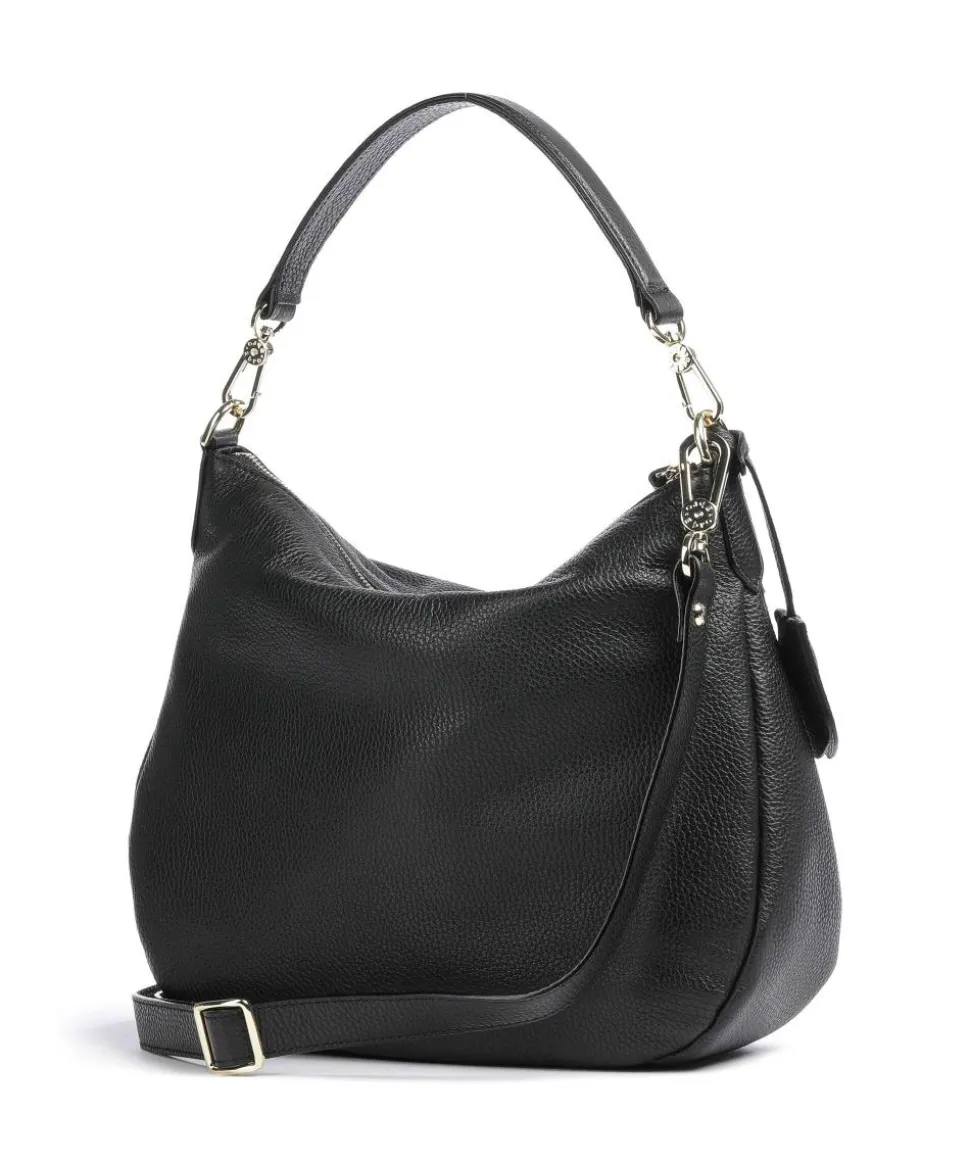 Adria Juna Small Beuteltasche genarbtes Rindsleder schwarz