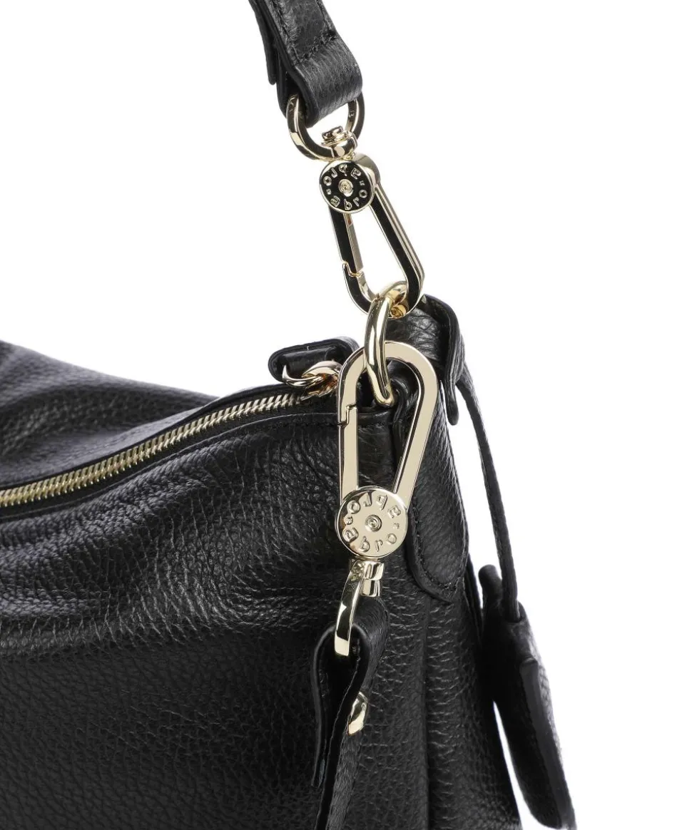 Adria Juna Small Beuteltasche genarbtes Rindsleder schwarz