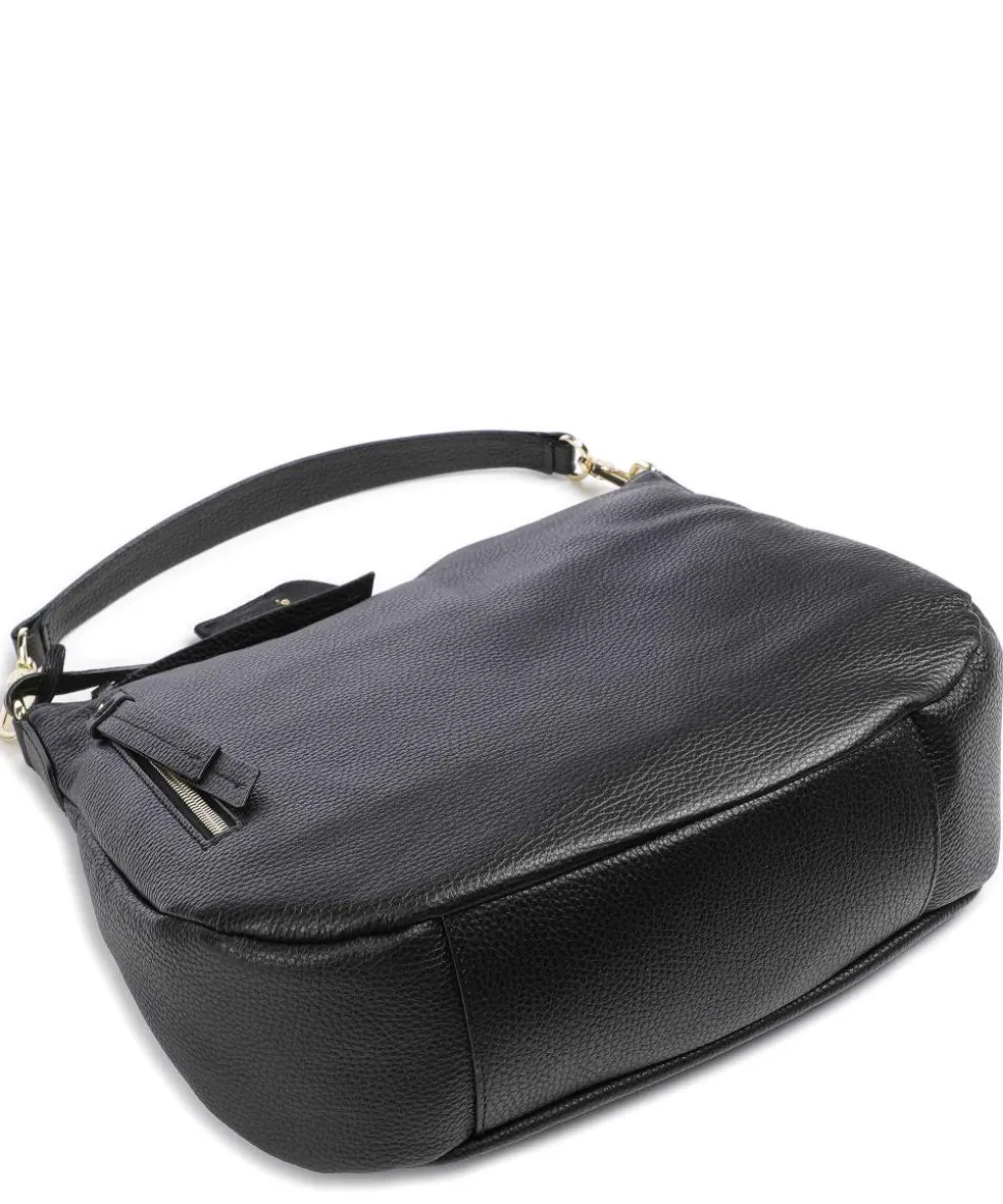 Adria Juna Small Beuteltasche genarbtes Rindsleder schwarz