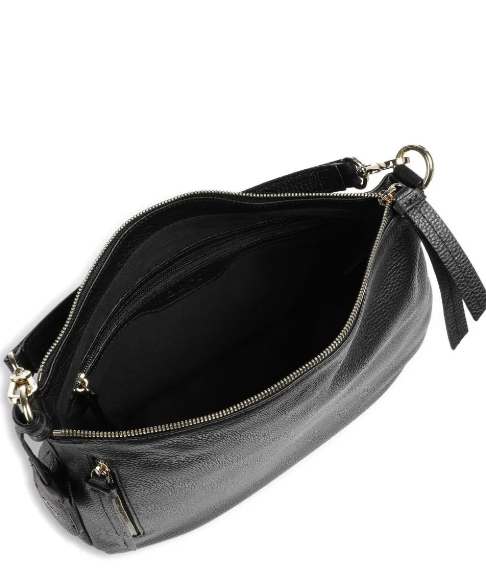 Adria Juna Small Beuteltasche genarbtes Rindsleder schwarz