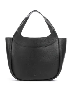 Adria Loft Shopper genarbtes Rindsleder schwarz