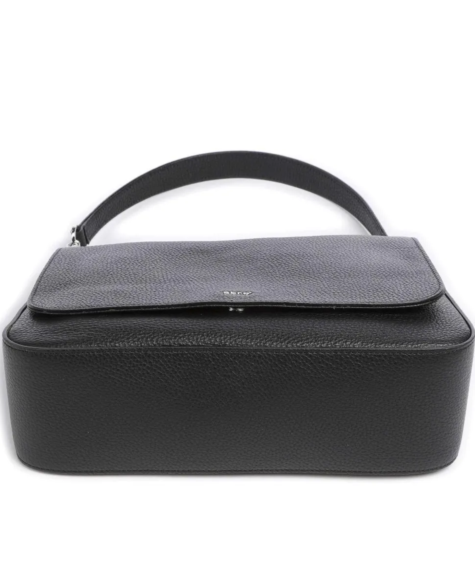 Adria Lulu Schultertasche genarbtes Rindsleder schwarz