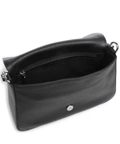 Adria Lulu Schultertasche genarbtes Rindsleder schwarz