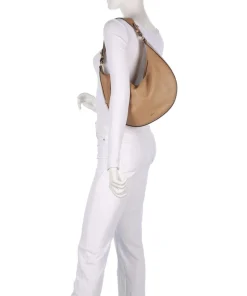 Adria Lulu Small Beuteltasche genarbtes Leder natur