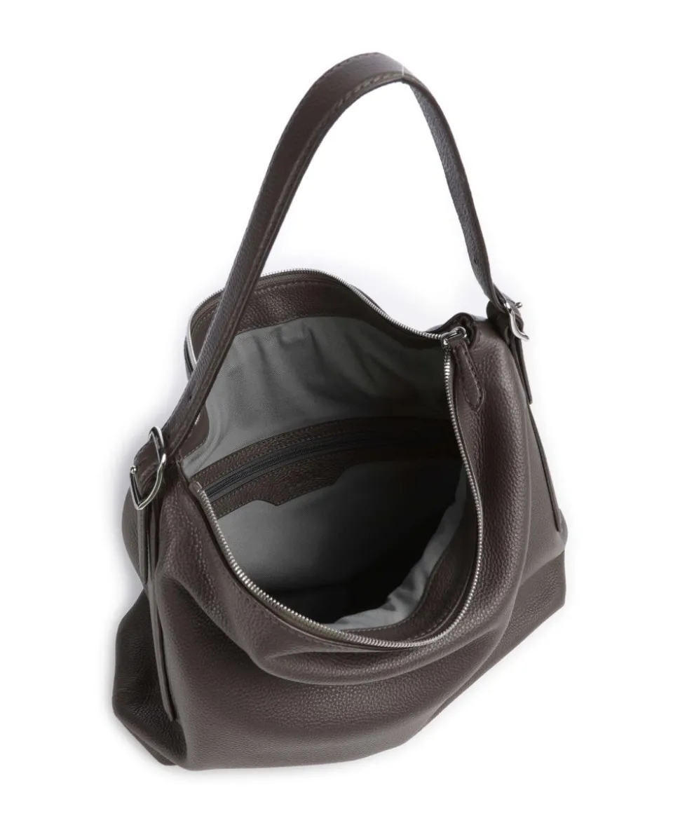 Agave Carina Beuteltasche genarbtes Leder dunkelgrau