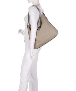 Agave Carina Beuteltasche genarbtes Leder beige