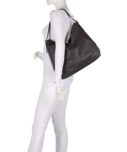 Agave Carina Beuteltasche genarbtes Leder dunkelbraun