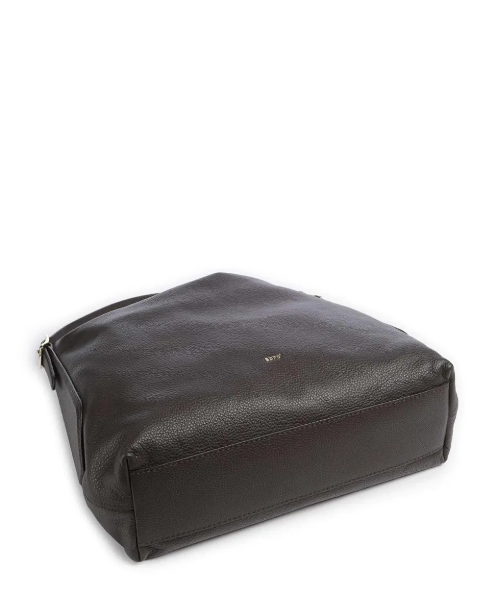 Agave Carina Beuteltasche genarbtes Leder dunkelbraun