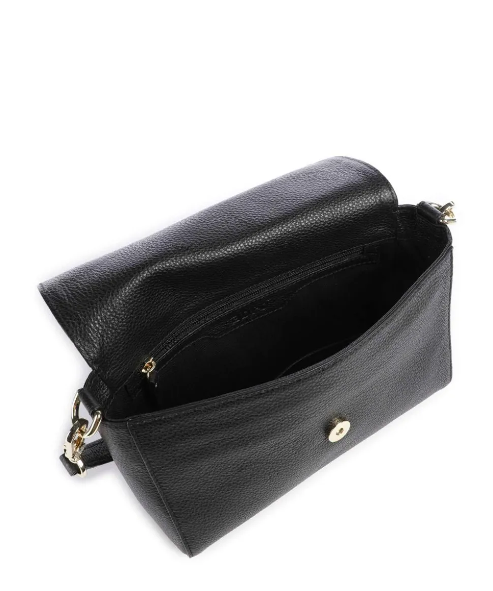 Agave Temi Schultertasche genarbtes Leder schwarz