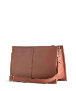 Aggie Aggie Umhängetasche glattes Leder cognac