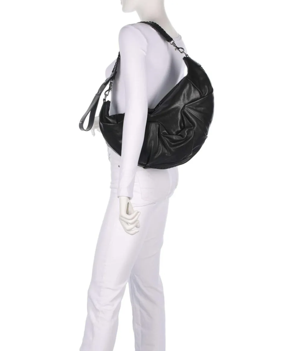 Agnes Supple Medium Beuteltasche Schafsleder schwarz