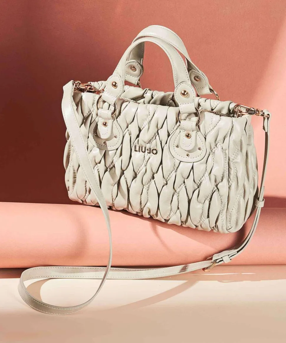 Aide S Handtasche Lederimitat hellgrau