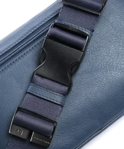 AKRON Gürteltasche genarbtes Rindsleder dunkelblau