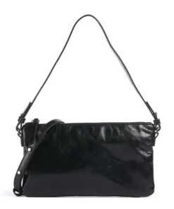Alice Crinkle Schultertasche fein genarbtes Rindsleder schwarz