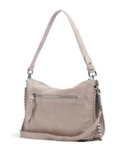 All About Beads Schultertasche aufgerautes Leder nude