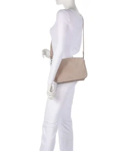 All About Beads Schultertasche aufgerautes Leder nude