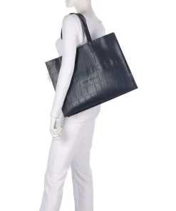 Allicon Shopper Lederimitat navy