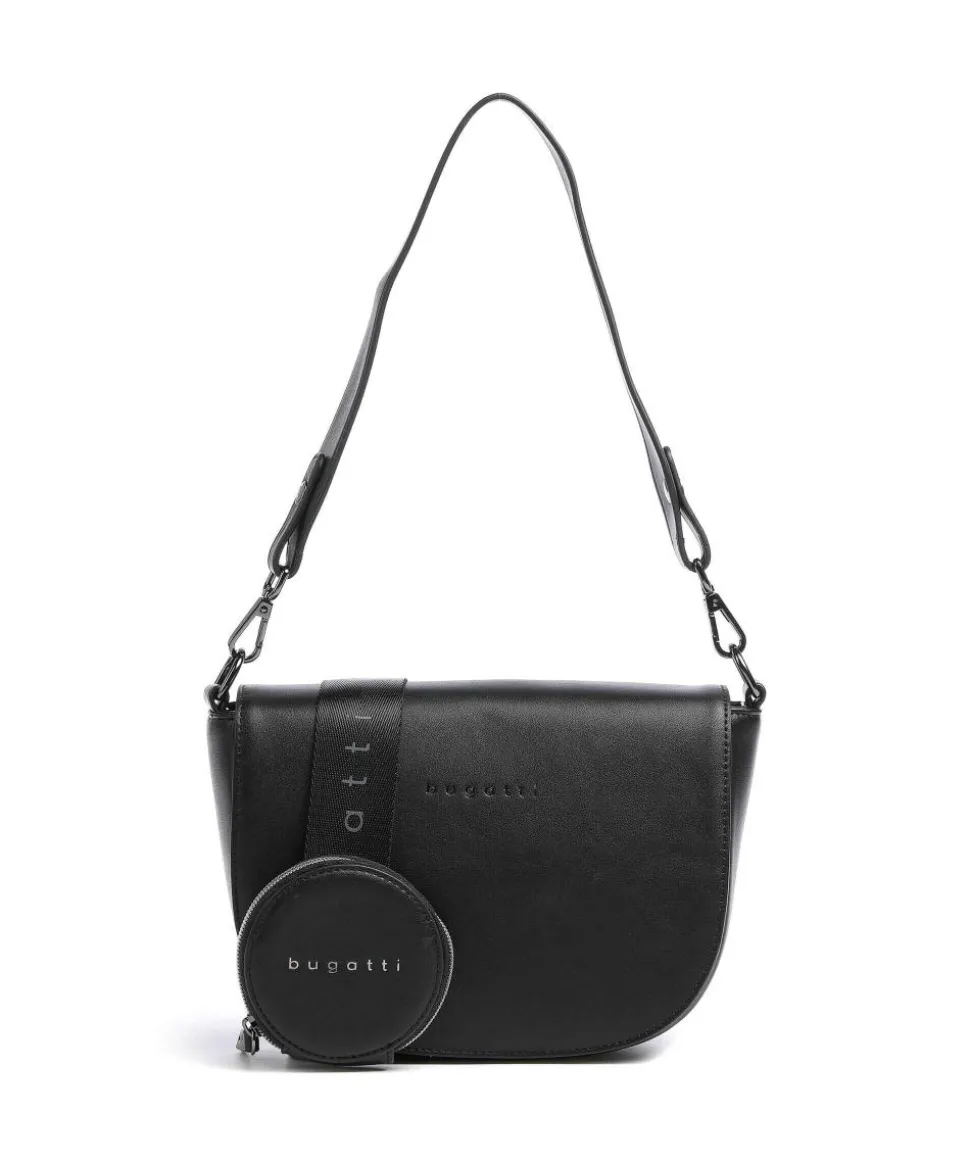 Almata Schultertasche Lederimitat schwarz