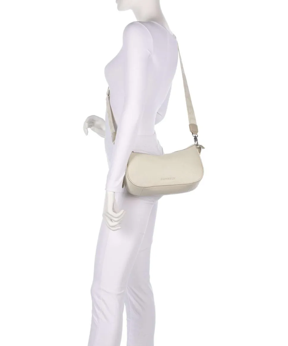 Always Ava Schultertasche genarbtes Rindsleder creme