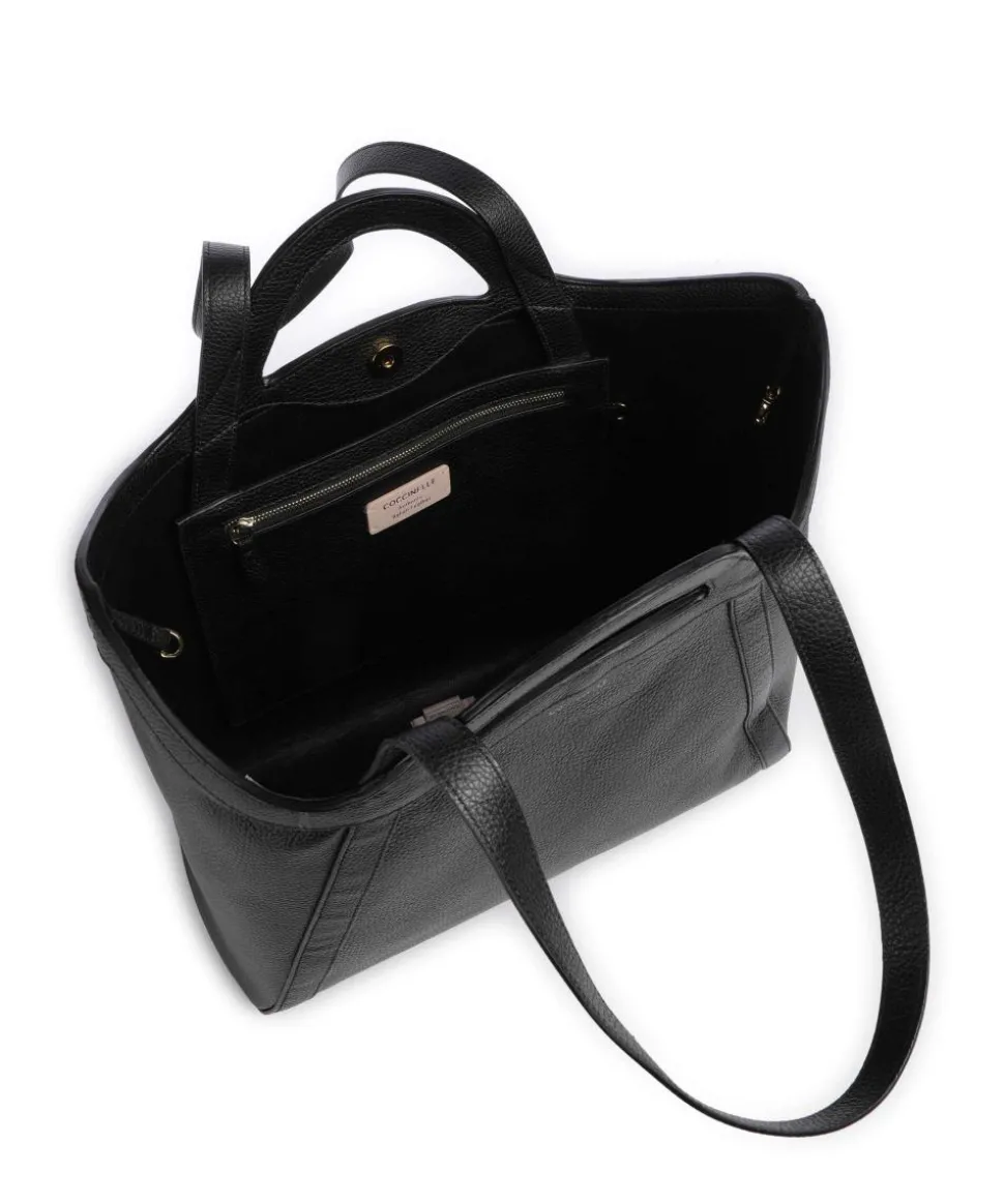 Amalia Shopper genarbtes Leder schwarz