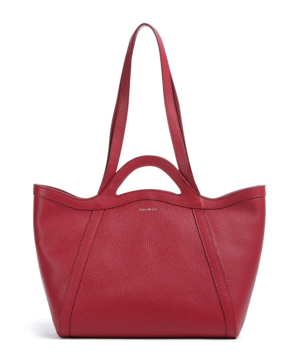 Amalia Shopper genarbtes Leder rot
