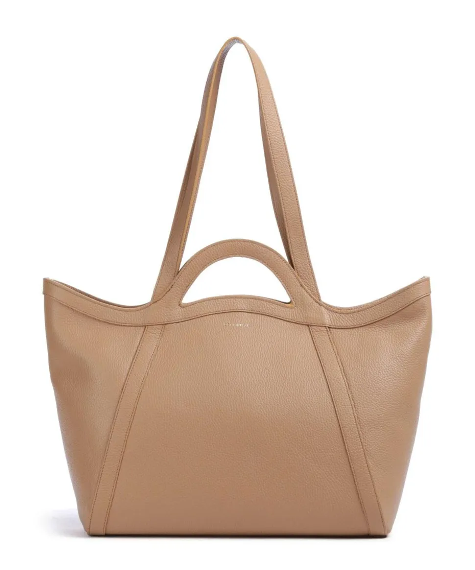 Amalia Shopper genarbtes Leder hellbraun