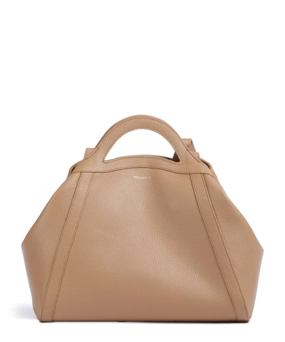 Amalia Shopper genarbtes Leder hellbraun