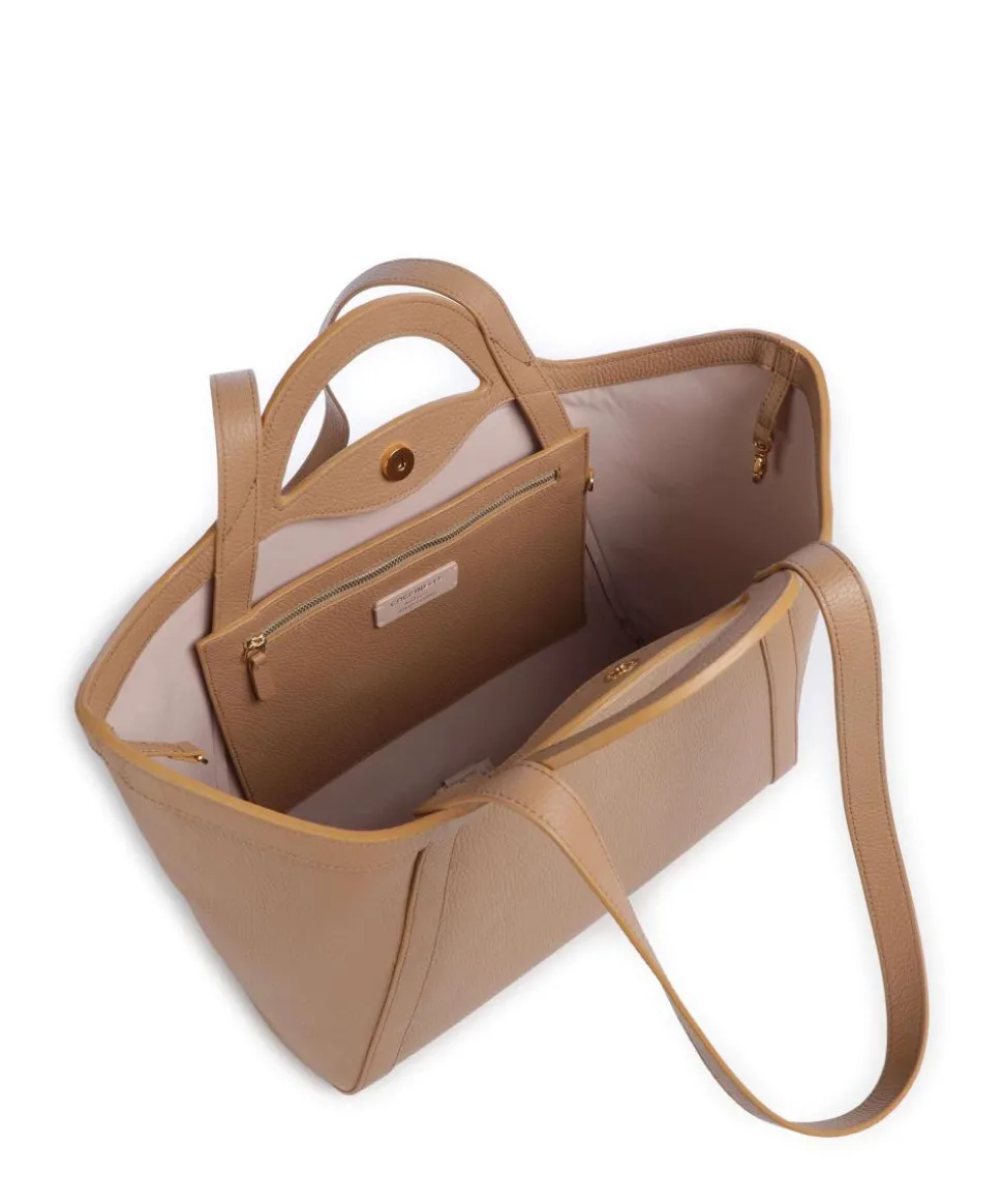 Amalia Shopper genarbtes Leder hellbraun