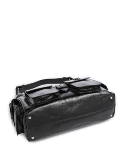 Amelia Large Beuteltasche genarbtes Rindsleder schwarz