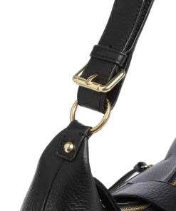 Amelia Large Schultertasche genarbtes Rindsleder schwarz