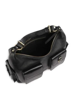 Amelia Large Schultertasche genarbtes Rindsleder schwarz