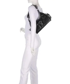 Amelia Schultertasche fein genarbtes Rindsleder schwarz