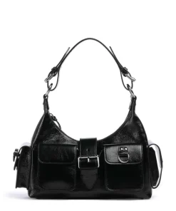 Amelia Schultertasche fein genarbtes Rindsleder schwarz