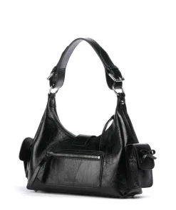 Amelia Schultertasche fein genarbtes Rindsleder schwarz